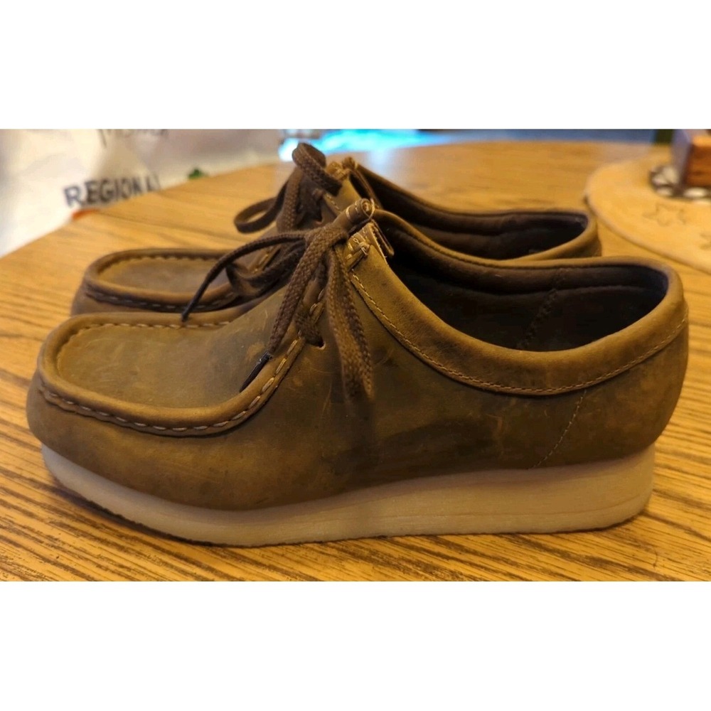 CLARKS 15260 Padmora Wallabee Moccasins Leather Loafers Boots Brown Leather 7 M - Picture 4 of 9